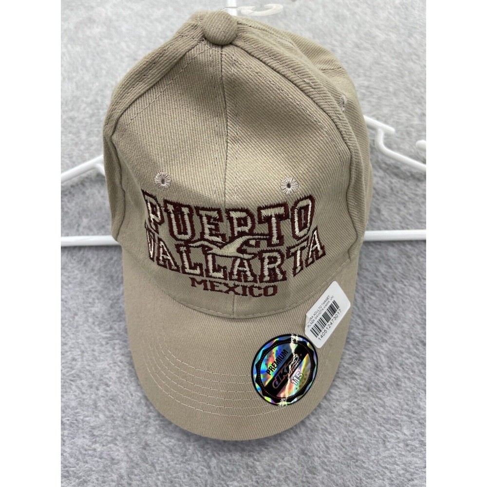 Puerto Vallarta Mexico Adults Hat One Size Beige Embroidered